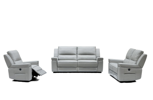 Three Piece Indoor Gray Faux Leather Six Person Seating Set