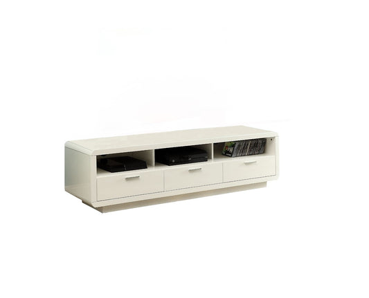 63" X 18" X 18" White Mdf TV Stand