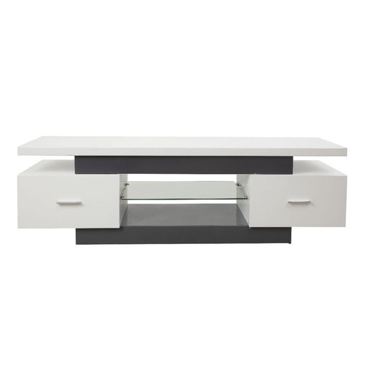 59" X 16" X 19" White And Gray Mdf TV Stand
