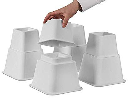 3" 5" and 8" White Plastic Adjustable Bed Riser