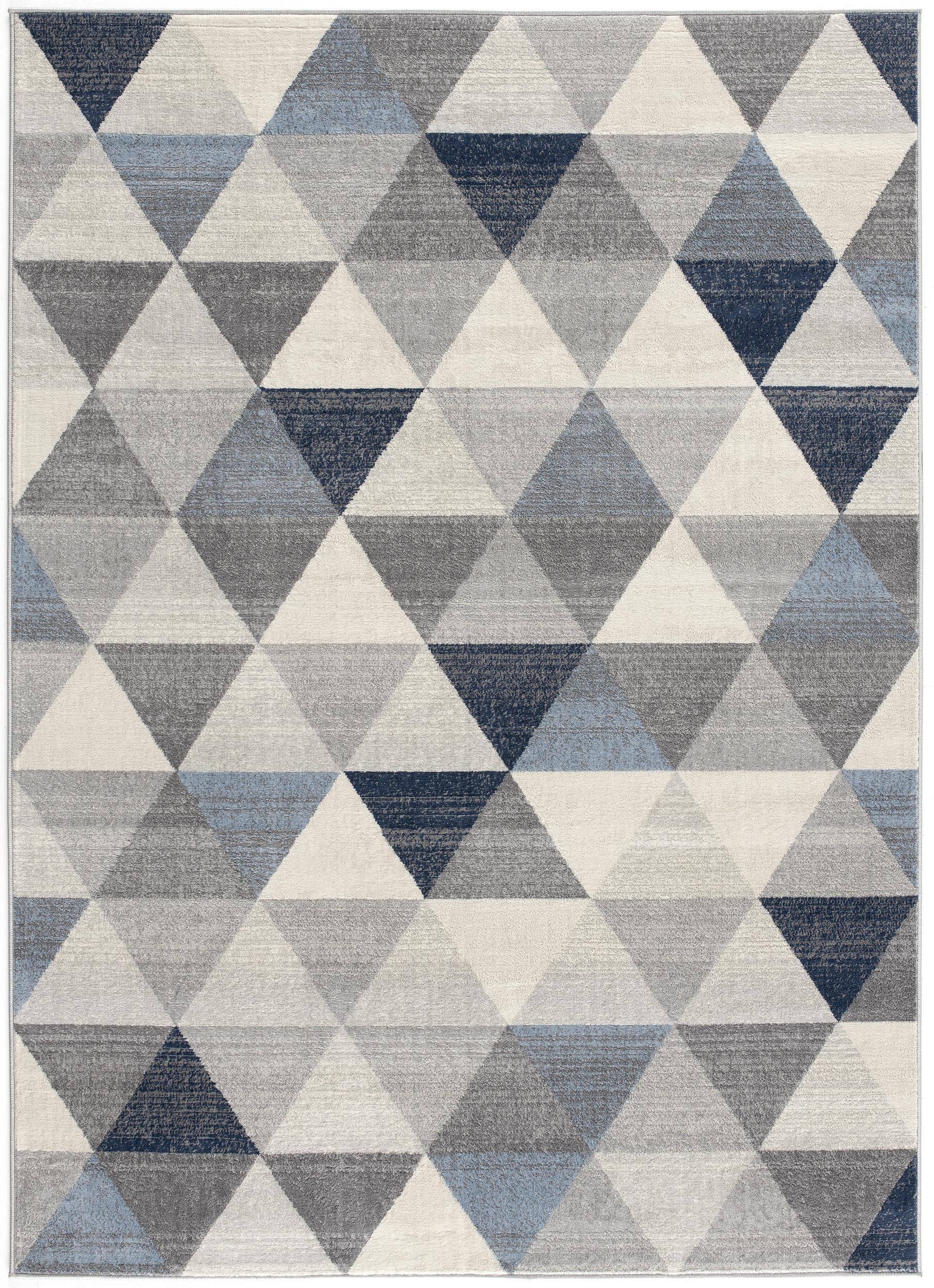 2' X 3' Navy Blue Geometric Diamond Scatter Rug