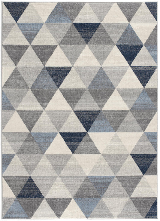 2' X 3' Navy Blue Geometric Diamond Scatter Rug