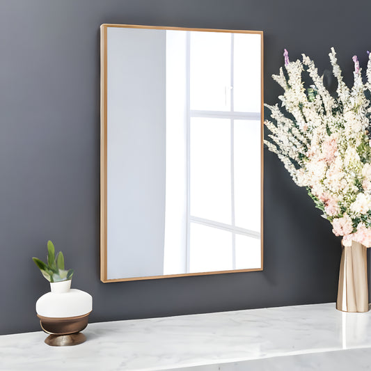 36" Gold Metal Framed Bathroom Vanity Mirror