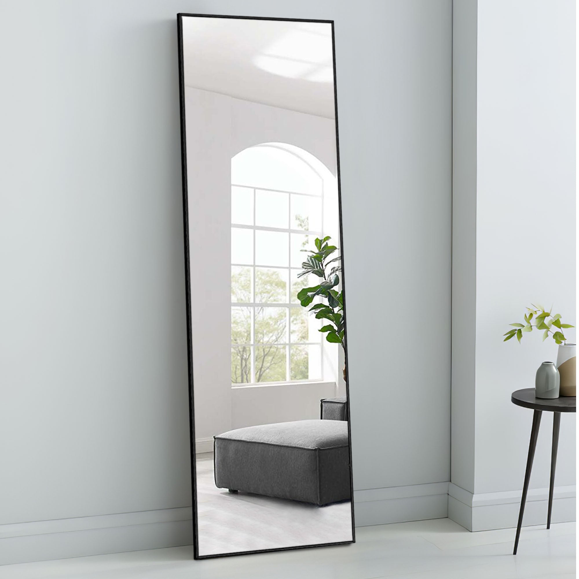64" Sleek Black Frame Full Length Mirror