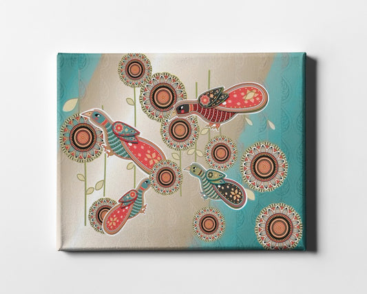 Cosmic Birds Matte Canvas Wrapped Canvas Print Wall Art