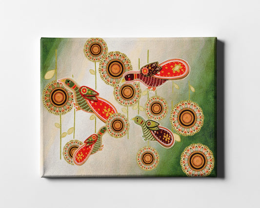 Cosmic Birds Matte Canvas 1 Wrapped Canvas Print Wall Art