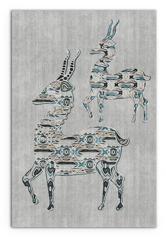 Dancing Deer Matte Canvas Wrapped Canvas Print Wall Art