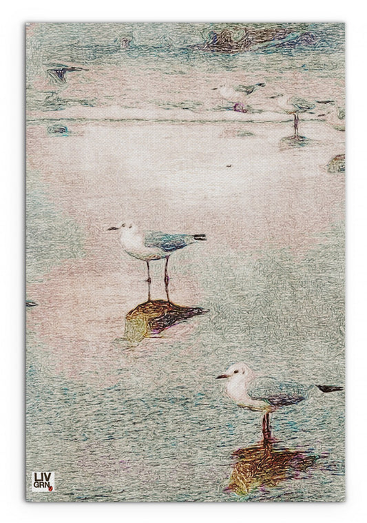 Seagulls Matte Canvas Wrapped Canvas Print Wall Art