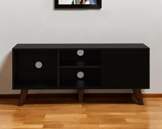 45" Black Open Shelving TV Stand