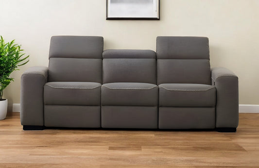 89" Brown Reclining Sofa With Black Legs