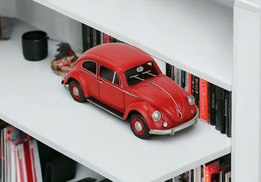 5" Red and Black Metal Hand Painted Red Volkswagen Beetle Model Car