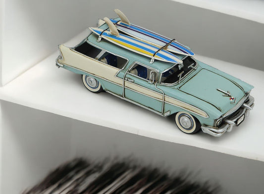 5" Blue and Silver Metal Hand Painted Model Car