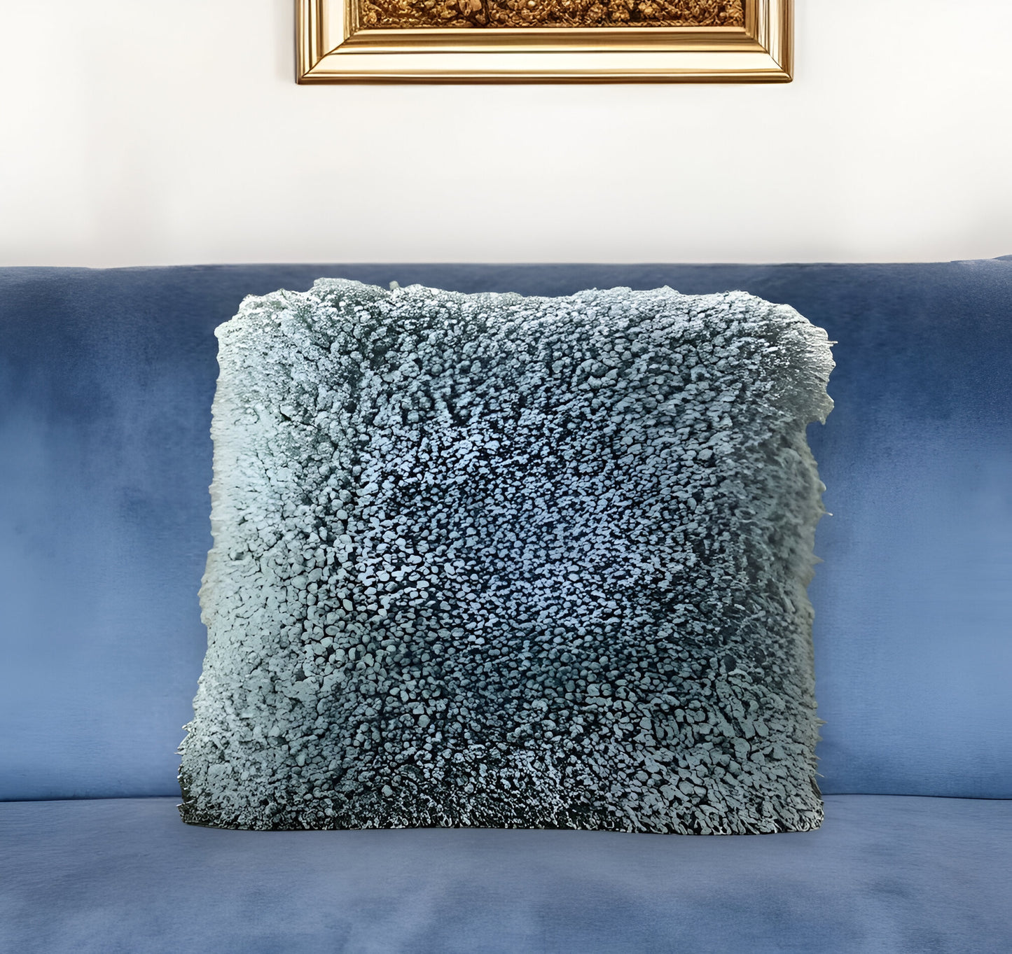 18" Celadon Shag Throw Pillow