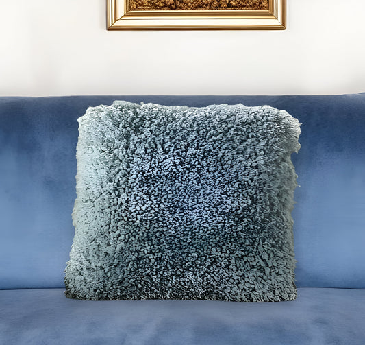 18" Celadon Shag Throw Pillow