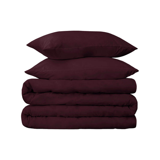 Plum Queen Cotton Blend 650 Thread Count Washable Duvet Cover Set