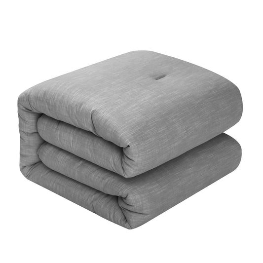 Gray Queen 100% Cotton 140 Thread Count Washable Down Comforter Set