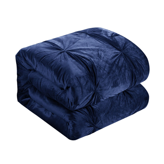 Navy Blue King Polyester 130 Thread Count Washable Down Comforter Set