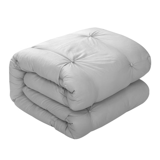 Gray King Polyester 140 Thread Count Washable Down Comforter Set