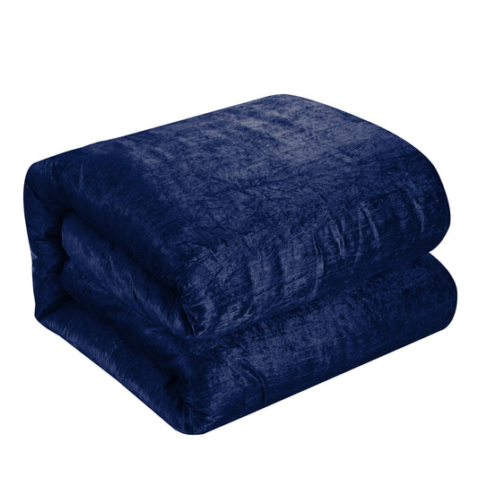 Navy Blue King Polyester 180 Thread Count Washable Down Comforter Set