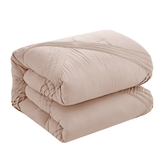 Blush King Polyester 140 Thread Count Washable Down Comforter Set