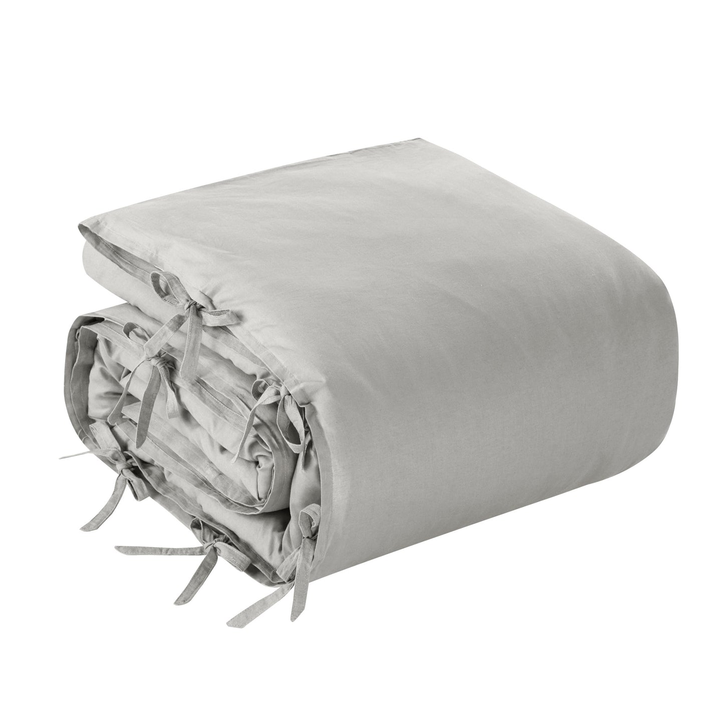 Light Gray King Linen 220 Thread Count Washable Duvet Cover Set