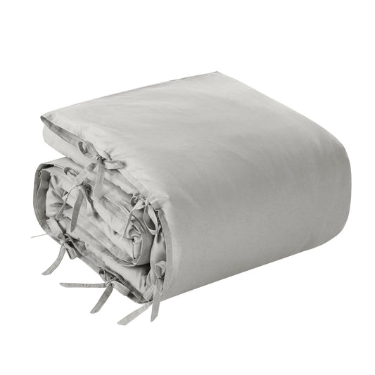Light Gray King Linen 220 Thread Count Washable Duvet Cover Set