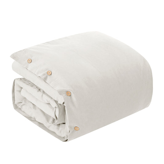 Ivory King 100% Cotton 180 Thread Count Washable Duvet Cover Set