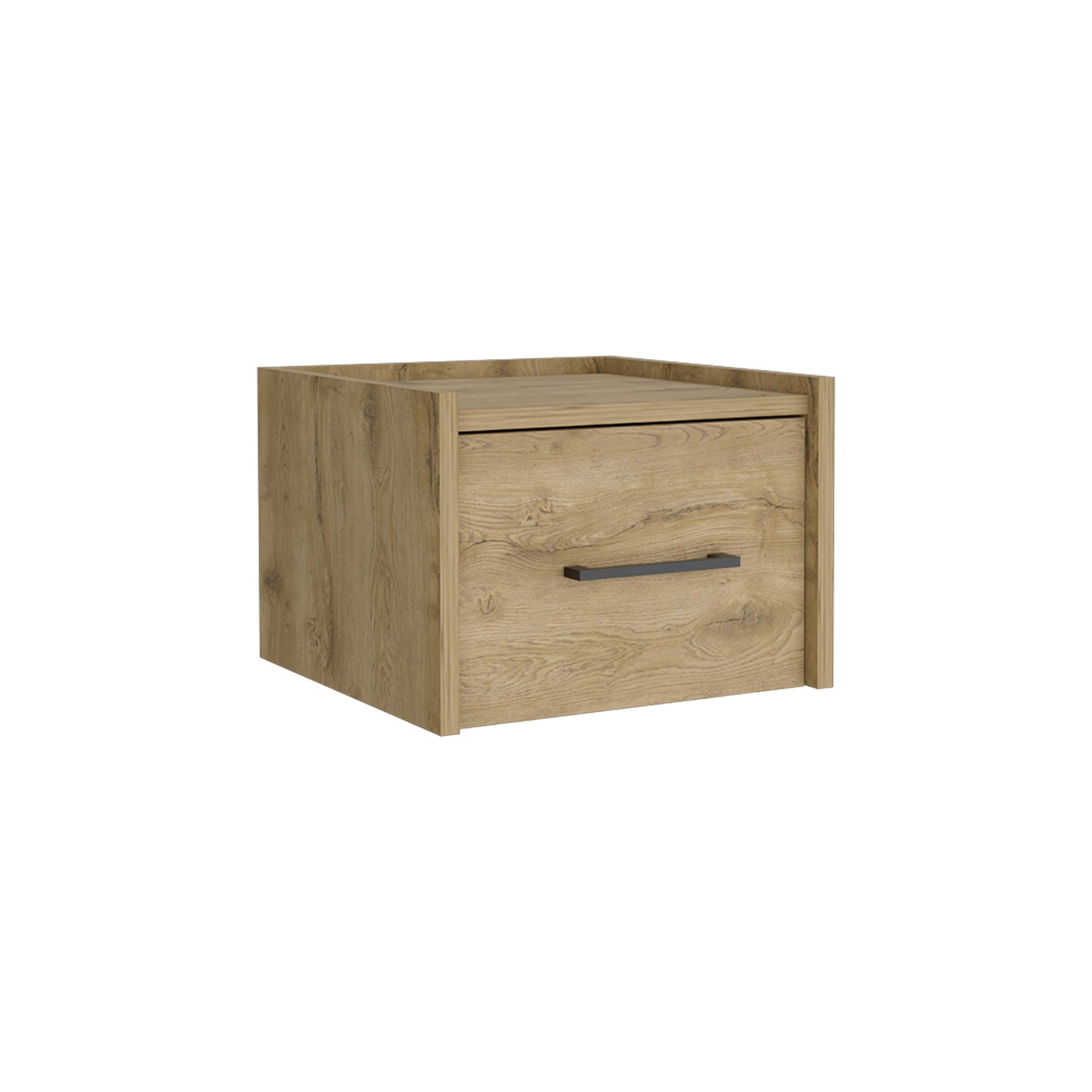 10" Beige One Drawer Faux Wood Nightstand