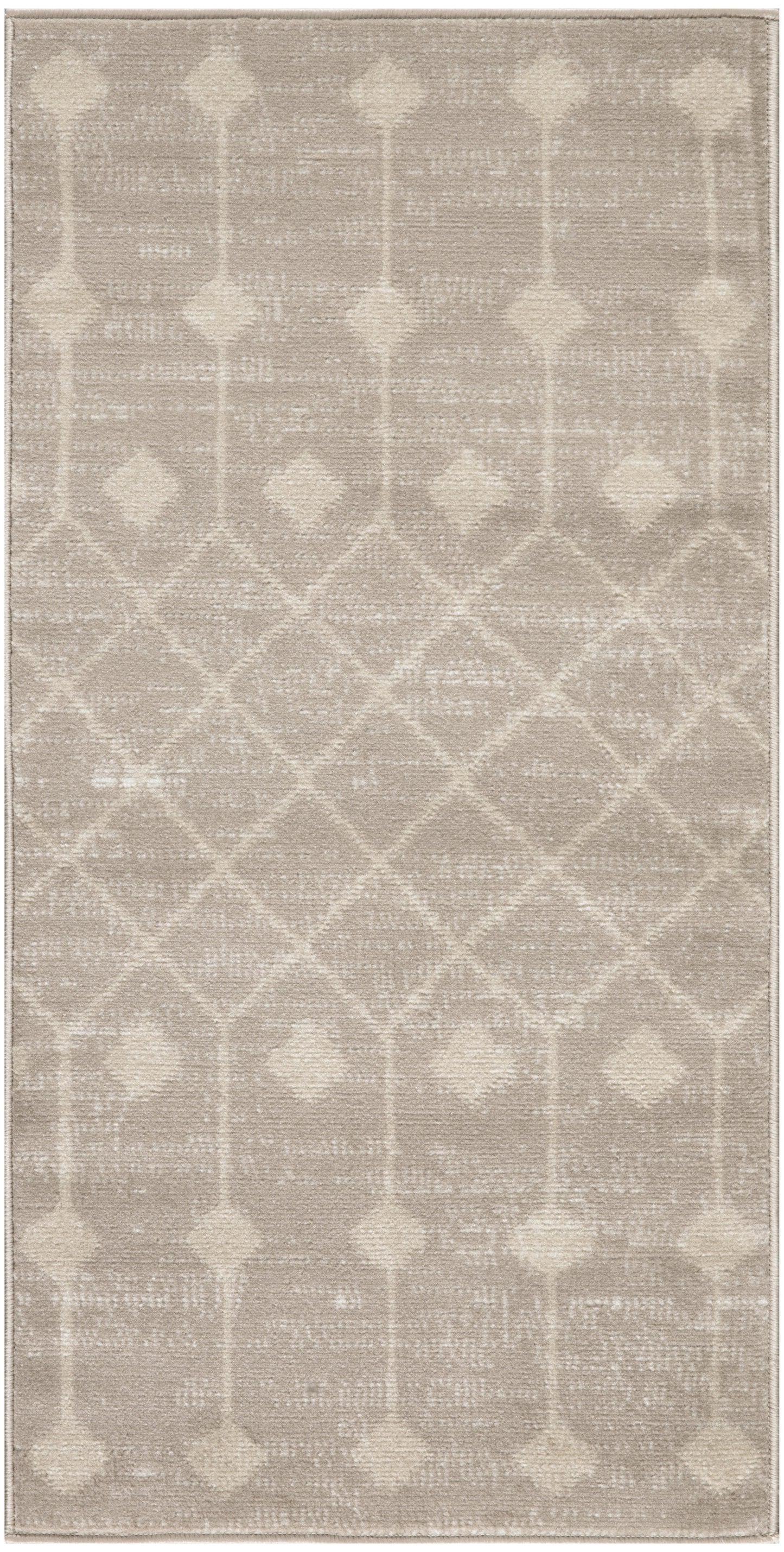 2' X 4' Beige and Ivory Moroccan Power Loom Area Rug