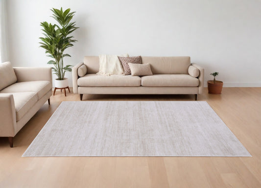 9' X 13' Ivory Power Loom Area Rug