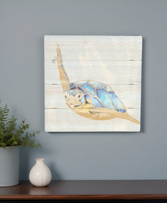 Sea Turtle Wooden Plank Unframed Wall Art